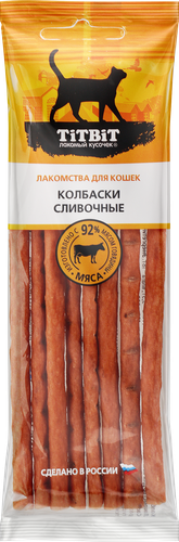 Лакомство для кошек TITBIT Золотая коллекция Колбаски Сливочные, 30г, крупный план