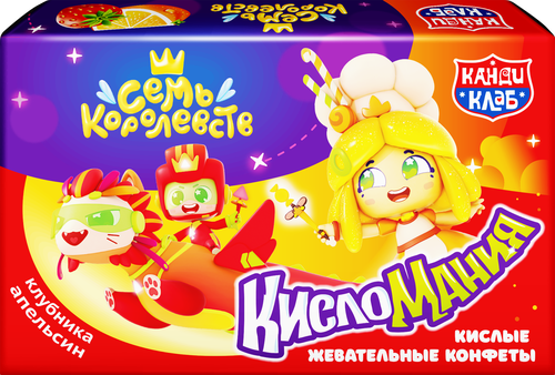 Конфеты жевательные КАНДИ КЛАБ Кисломания Дабл Фрукт со вкусом апельсина и клубники, 14г, фото