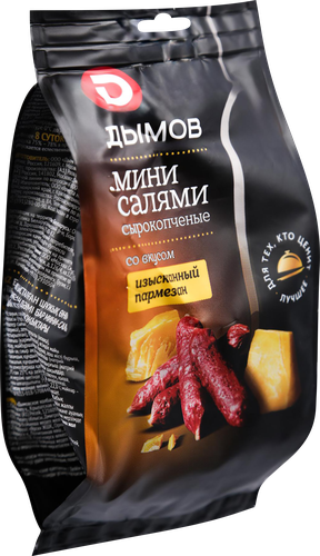 Колбаски сырокопченые ДЫМОВ Мини-салями со вкусом Изысканный пармезан, 50г, картинка
