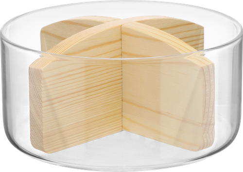 Менажница SWENSA Diva M, стекло, вставка бамбук, 900мл, Арт. SWKN-4448-M, детальное фото