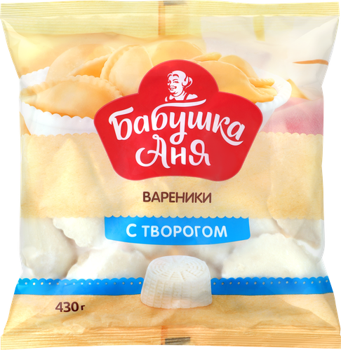 Вареники БАБУШКА АНЯ с творогом, 430г, изображение