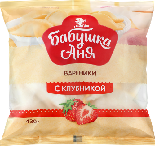 Вареники БАБУШКА АНЯ с клубникой, 430г, фотография