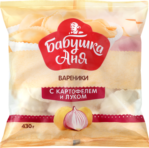 Вареники БАБУШКА АНЯ с картофелем и луком, 430г, детальное фото