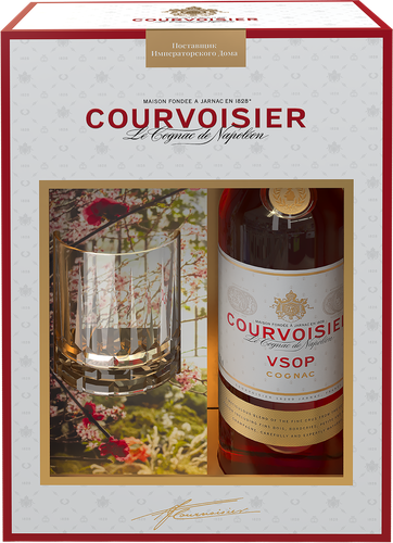 Коньяк COURVOISIER VSOP 4 года 40%, с бокалом, п/у, 0.7л, фото
