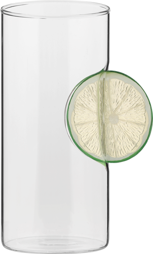 Стакан SWENSA Lemonade, прозрачный, стекло, вставка ПВХ, 465мл, Арт. SWKN-G009, изображение
