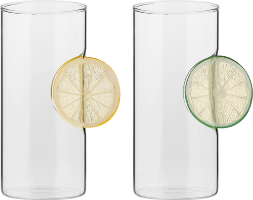 Стакан SWENSA Lemonade, прозрачный, стекло, вставка ПВХ, 465мл, Арт. SWKN-G009, фото