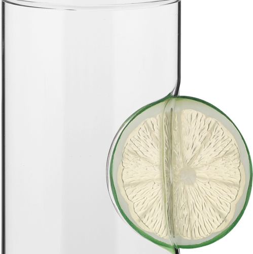 Стакан SWENSA Lemonade, прозрачный, стекло, вставка ПВХ, 465мл, Арт. SWKN-G009, картинка