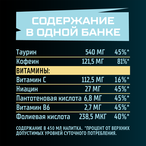 Напиток энергетический ФЛЭШ АП Энерджи Маршмеллоу тонизирующий 
газированный, 0.45л, картинка