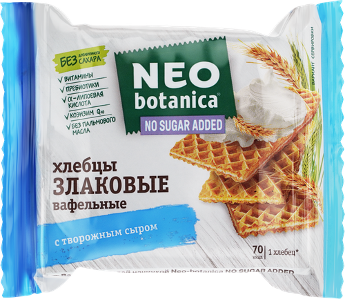 Хлебцы NEO-BOTANICA с творожным сыром, без сахара, 75г, вид