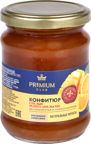 Конфитюр PREMIUM CLUB Манго–Апельсин, 310г, вид