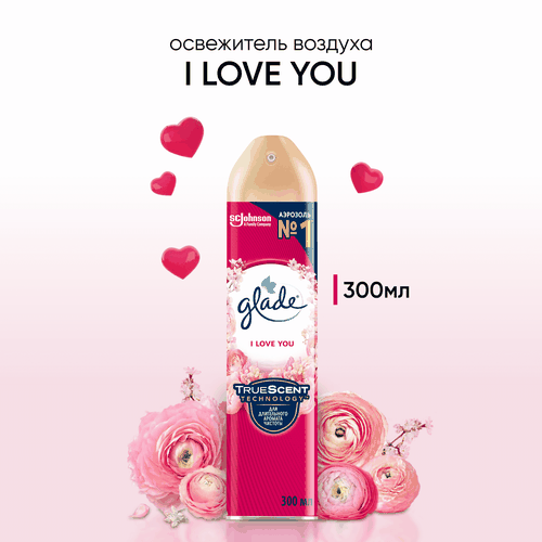 Освежитель воздуха GLADE I love you, аэрозоль, 300мл, картинка