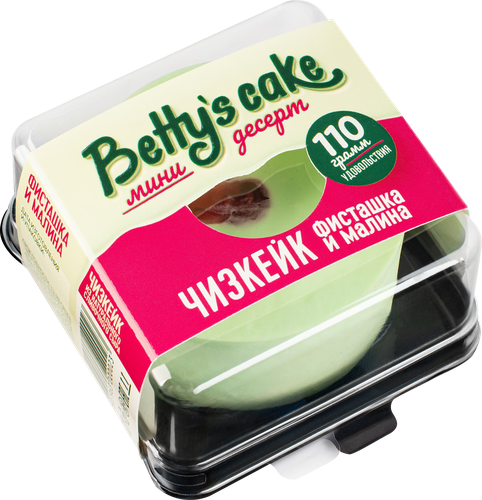 Чизкейк замороженный BETTY'S CAKE Фисташка и малина, 110г, картинка
