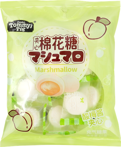 Маршмеллоу ТОММИ ПИГ с текучей начинкой, со вкусом сливовый джем, 60г, вид