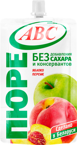 Пюре фруктовое ABC Яблочно-персиковое, 200г, фотография