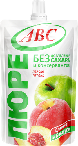 Пюре фруктовое ABC Яблочно-персиковое, 200г, крупный план