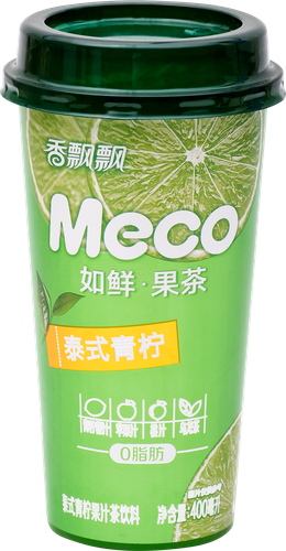 Напиток MECO Фруктовый чай со вкусом Лимон-лайм, 0.4л, крупный план