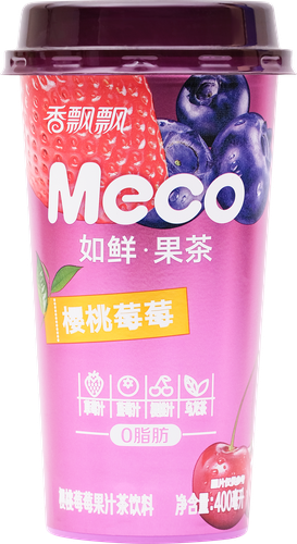 Напиток MECO Фруктовый чай со вкусом Вишня, черника и клубника, 0.4л, фото