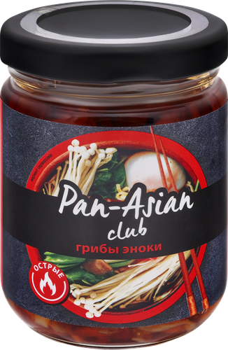 Грибы эноки консервированные PAN-ASIAN острые, 250мл, картинка