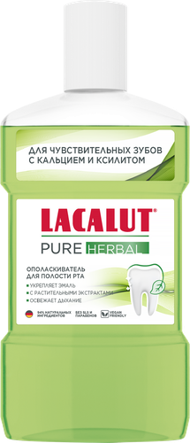 Ополаскиватель для полости рта LACALUT Pure Herbal, 475мл, изображение