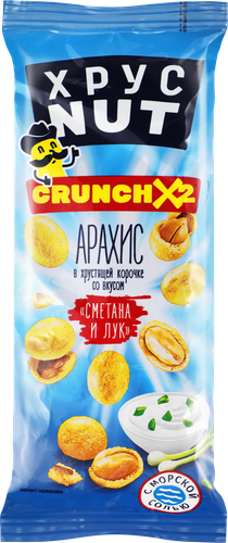 Арахис в хрустящей корочке ХРУСТNUT со вкусом сметана и лук, 50г, детальное фото