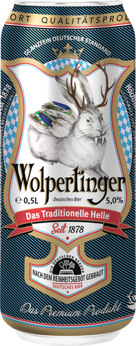 Пиво светлое WOLPERTINGER Das Traditionelle Helle Традиционное фильтрованное пастеризованное 5,0%, 0.5л