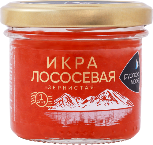 Икра горбуши соленая РУССКОЕ МОРЕ зернистая, 95г, фото