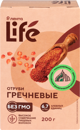 Отруби гречневые ЛЕНТА LIFE, 200г, крупный план
