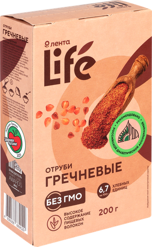 Отруби гречневые ЛЕНТА LIFE, 200г, изображение
