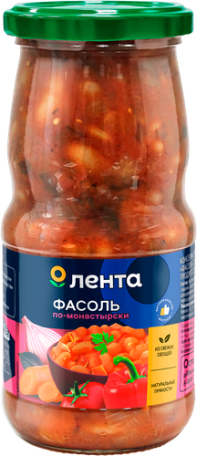 Фасоль ЛЕНТА По-монастырски, с овощами 490г, вид