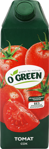 Сок O'GREEN Томат, 1л, вид