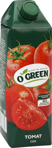 Сок O'GREEN Томат, 1л, крупный план