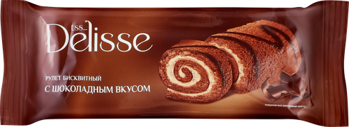 Рулет бисквитный DELISSE с шоколадным вкусом, 200г, детальное фото