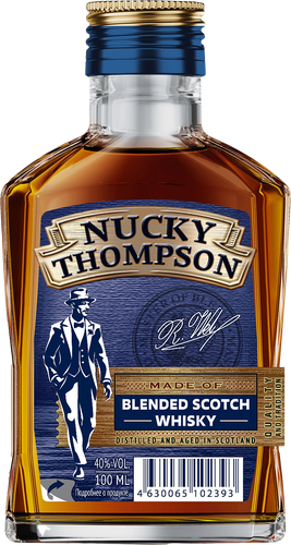 Виски NUCKY THOMPSON купажированный 3 года 40%, 0.1л, детальное фото