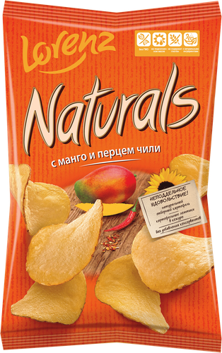 Чипсы картофельные LORENZ Naturals, c манго и перцем чили, 100г, детальное фото