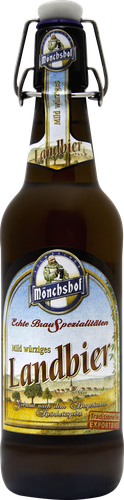 Пиво светлое MONCHSHOF LANDBIER фильтрованное пастеризованное 5,4%, 0.5л, фотография
