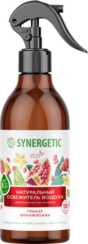 Освежитель воздуха SYNERGETIC Гранат и франжипани, гипоаллергенный, 380мл, фотография