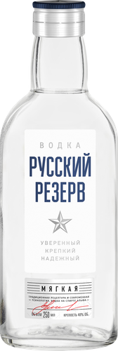 Водка РУССКИЙ РЕЗЕРВ Мягкая 40%, 0.25л