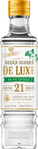 Водка DEMIROFF Особая De luxe на расторопше 40%, 0.5л