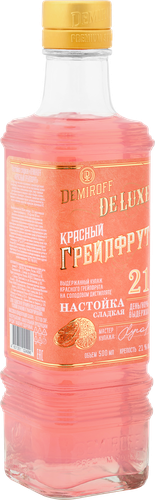 Настойка DEMIROFF Красный грейпфрут 21%, сладкая, 0.5л, детальное фото