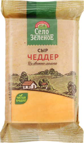 Сыр СЕЛО ЗЕЛЕНОЕ Чеддер 50%, без змж, 180г, фото