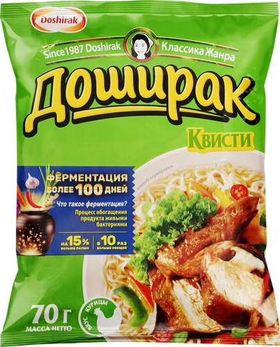 Лапша DOSHIRAK Квисти со вкусом курицы, 70г, фотография