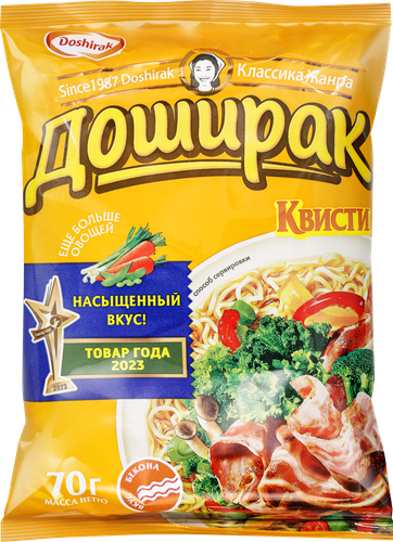 Лапша DOSHIRAK Квисти со вкусом бекона, 70г, фото