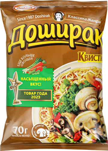 Лапша DOSHIRAK Квисти со вкусом грибов, 70г, фото