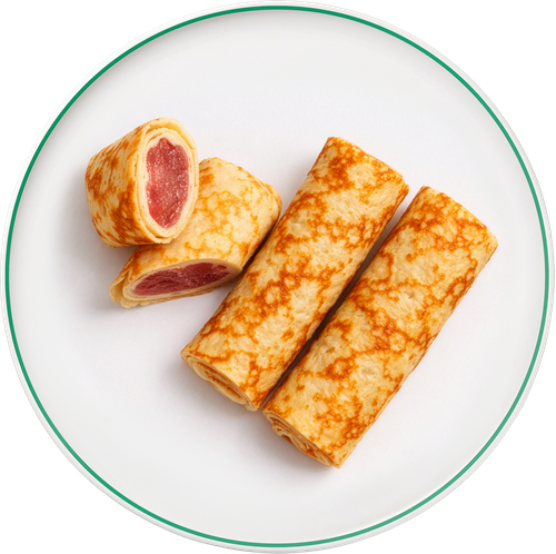 Блинчики с клубникой и кизилом, изображение