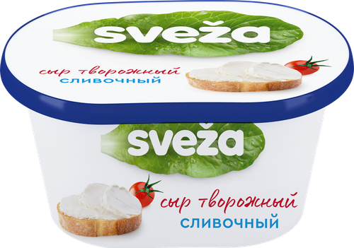 Сыр творожный SVEZA Сливочный 60%, без змж, 350г, вид