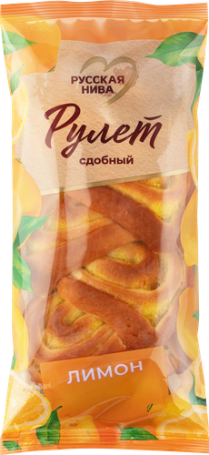 Рулет сдобный РУССКАЯ НИВА Лимон, 140г, крупный план