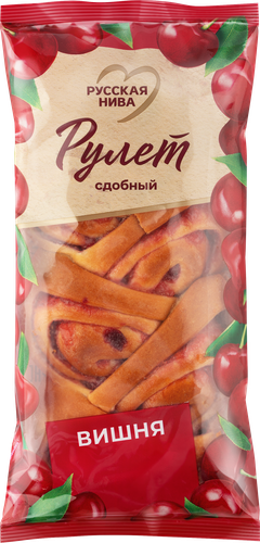 Рулет сдобный РУССКАЯ НИВА Вишня, 140г, картинка