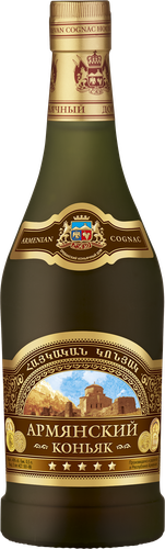 Коньяк АРМЯНСКИЙ Пять звезд ординарный 5 лет 40%, 0.5л, изображение