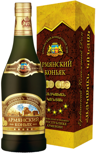 Коньяк АРМЯНСКИЙ Пять звезд ординарный 5 лет 40%, 0.5л, изображение