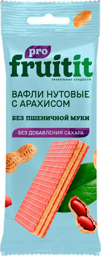 Вафли нутовые FRUIT IT PRO с арахисом, без сахара, 35г, фотография